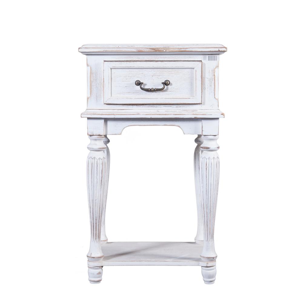 Winsome House Small White Wood End Table Whif363 The Home