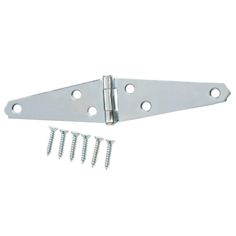 Everbilt 4 in. ZincPlated Heavy Duty Strap Hinge15402 The Home Depot