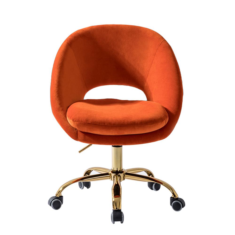 Lumisource Curvo Orange And Walnut Office Chair Ofc Curvo Wl O The Home Depot