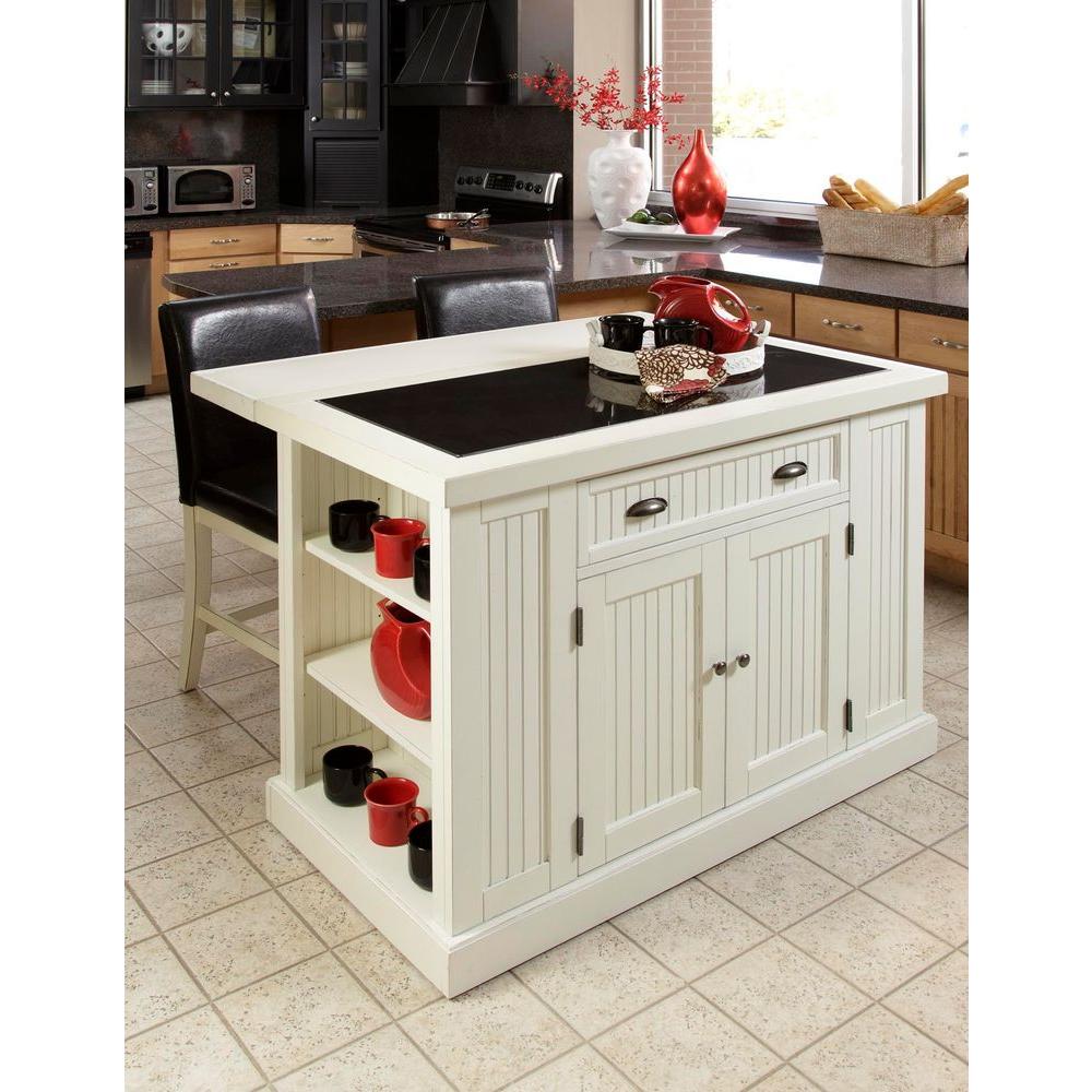 Kitchen Islands Carts Utility Tables The Home Depot Nantucket White Kitchen Island With Granite Top