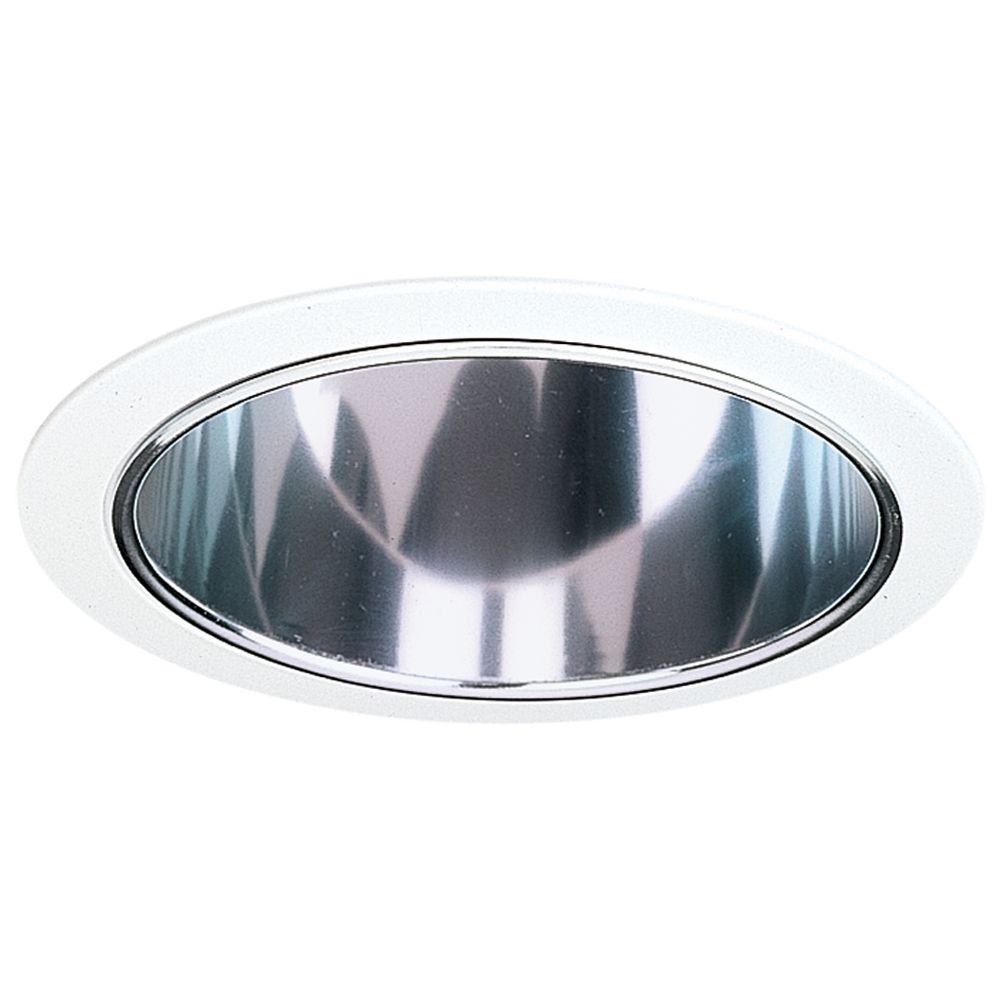 NICOR 6 in. Clear Recessed Specular Reflector Cone with White Trim Ring ...