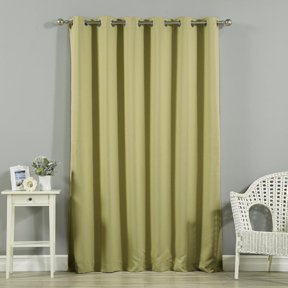 Sage Green Curtains D Window Treatments The Home Depot Wide Width Basic Silver 80 In W X 84 L Grommet Blackout Curtain