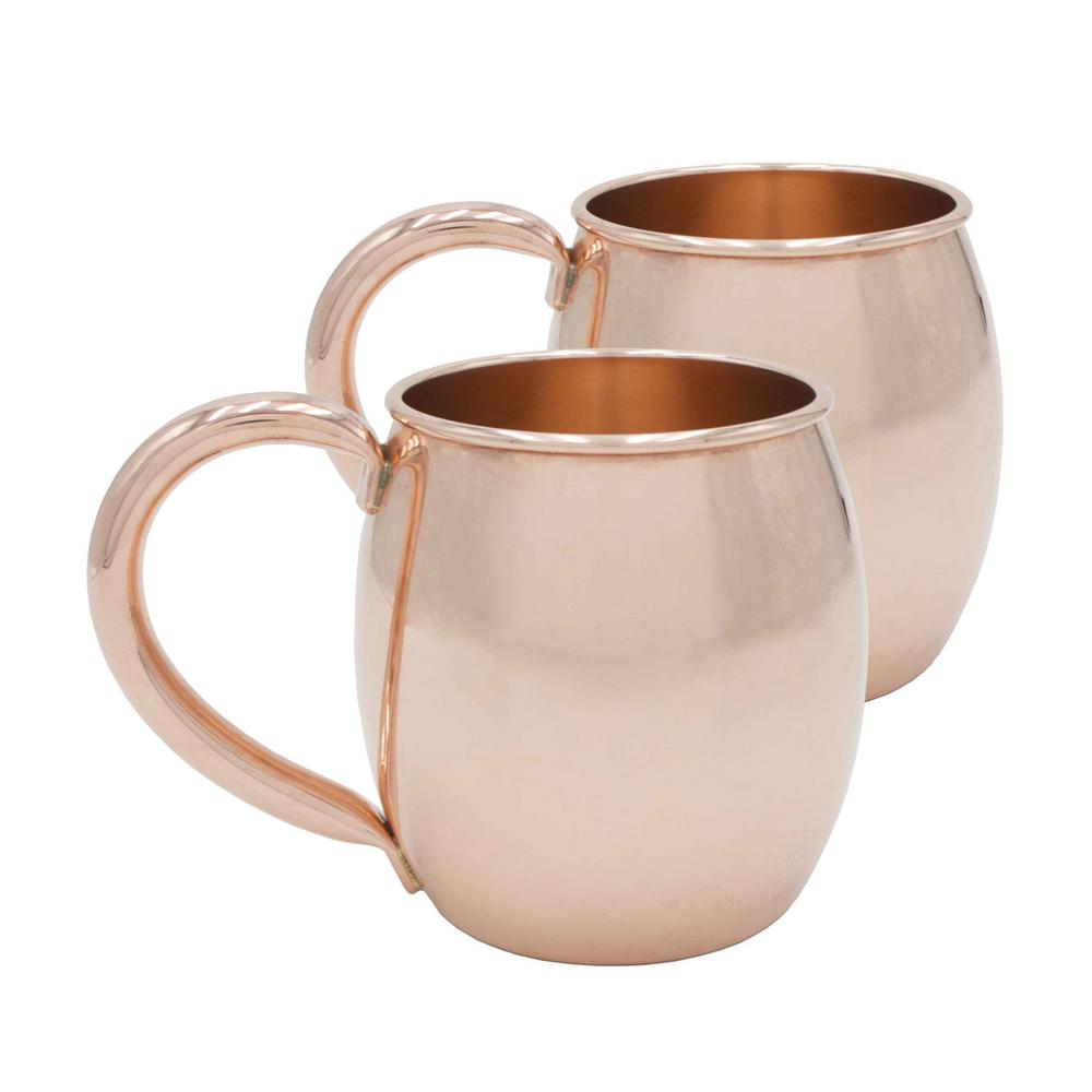 SINKOLOGY Rounded 22 oz. Extra Thick Pure Solid Copper Moscow Mule Mug ...