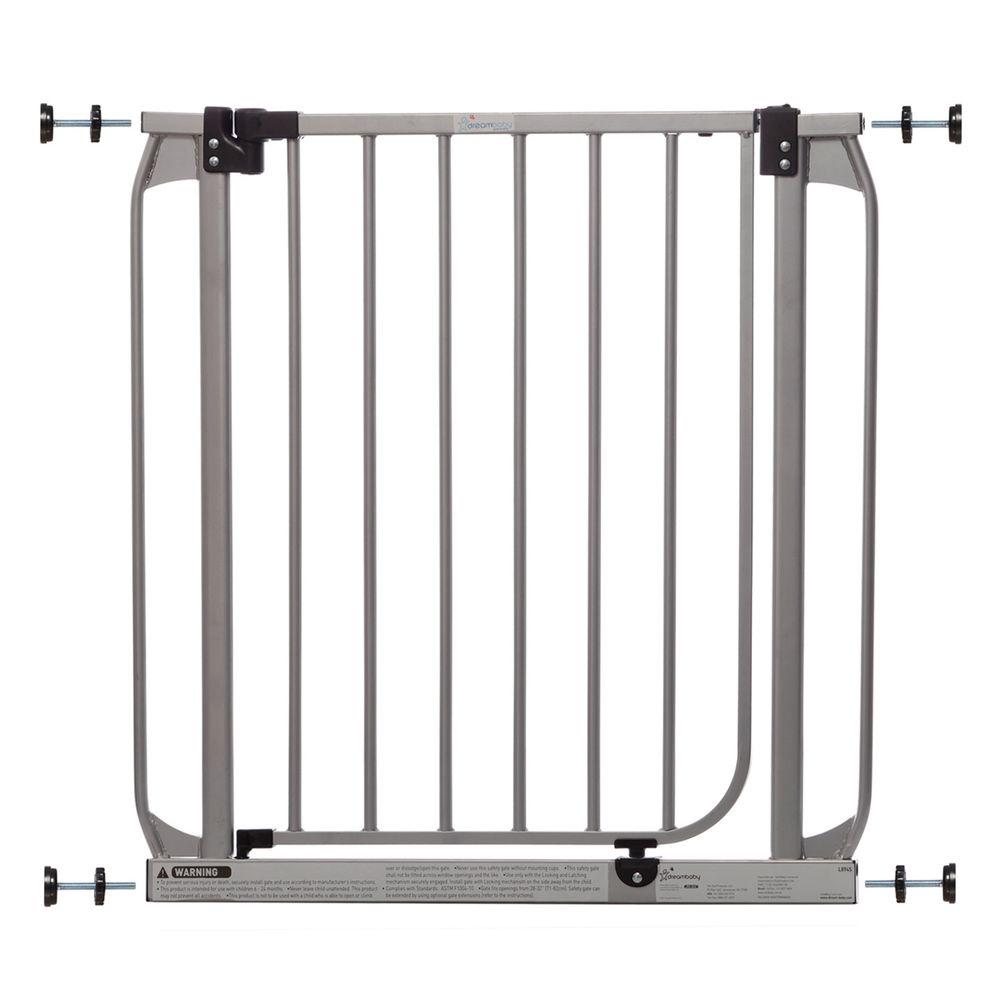 Dreambaby Dawson Silver 29.5 in. H Auto-Close Security Gate with Stay ...