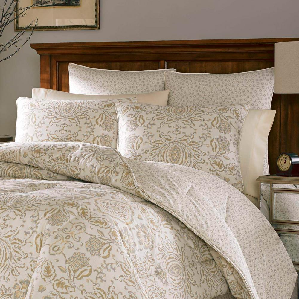 Stone Cottage Belvedere 3 Piece Cream Gold Medallion Cotton Full