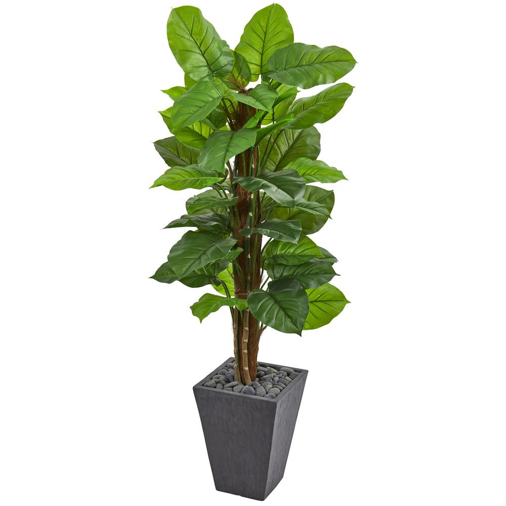 artificial plant philodendron real leaf indoor planter natural slate touch nearly plants ft garden zoom foliage hover