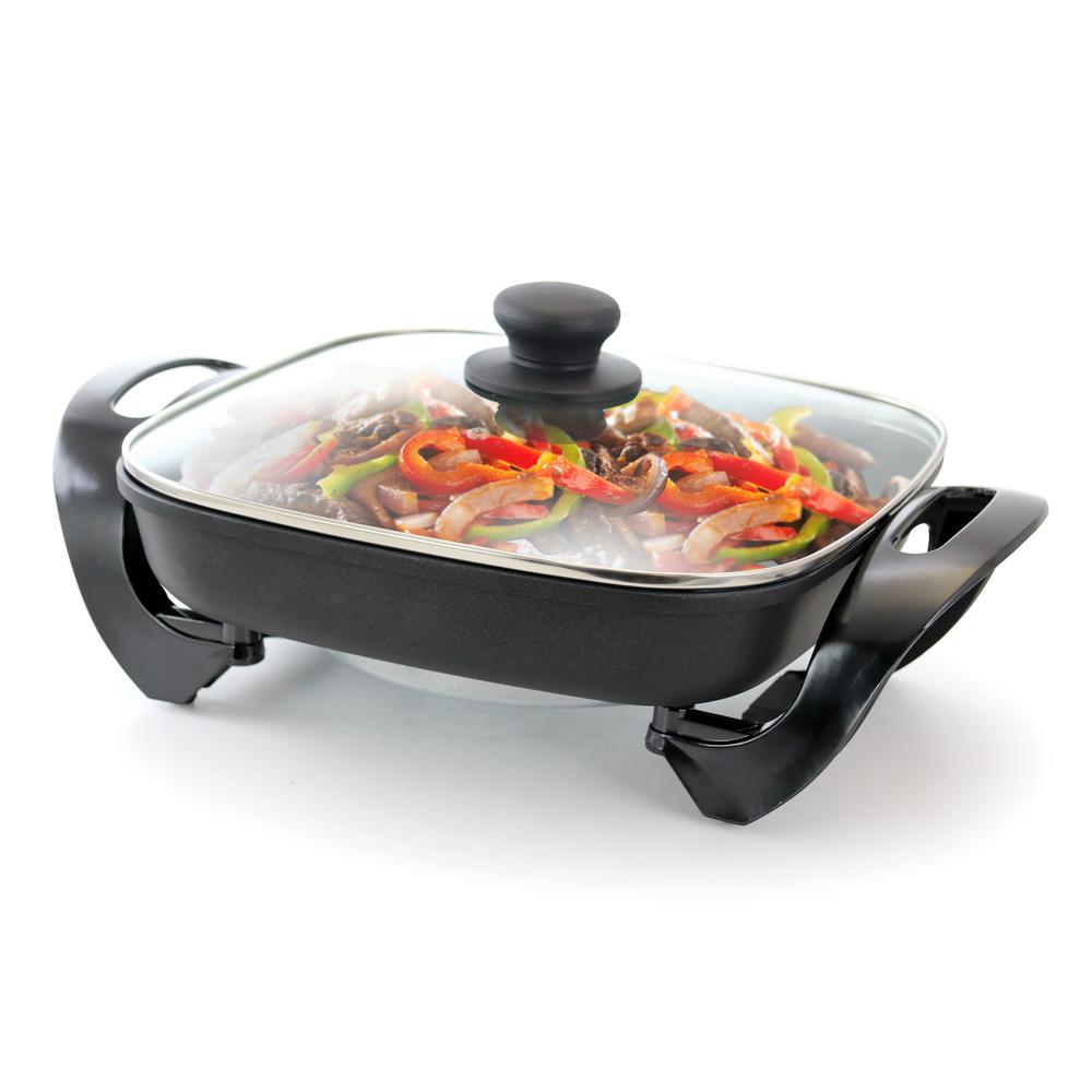 Featured image of post Copper Chef Non Stick Electric Skillet - Tempered glass lid allows you to view cooking progress.