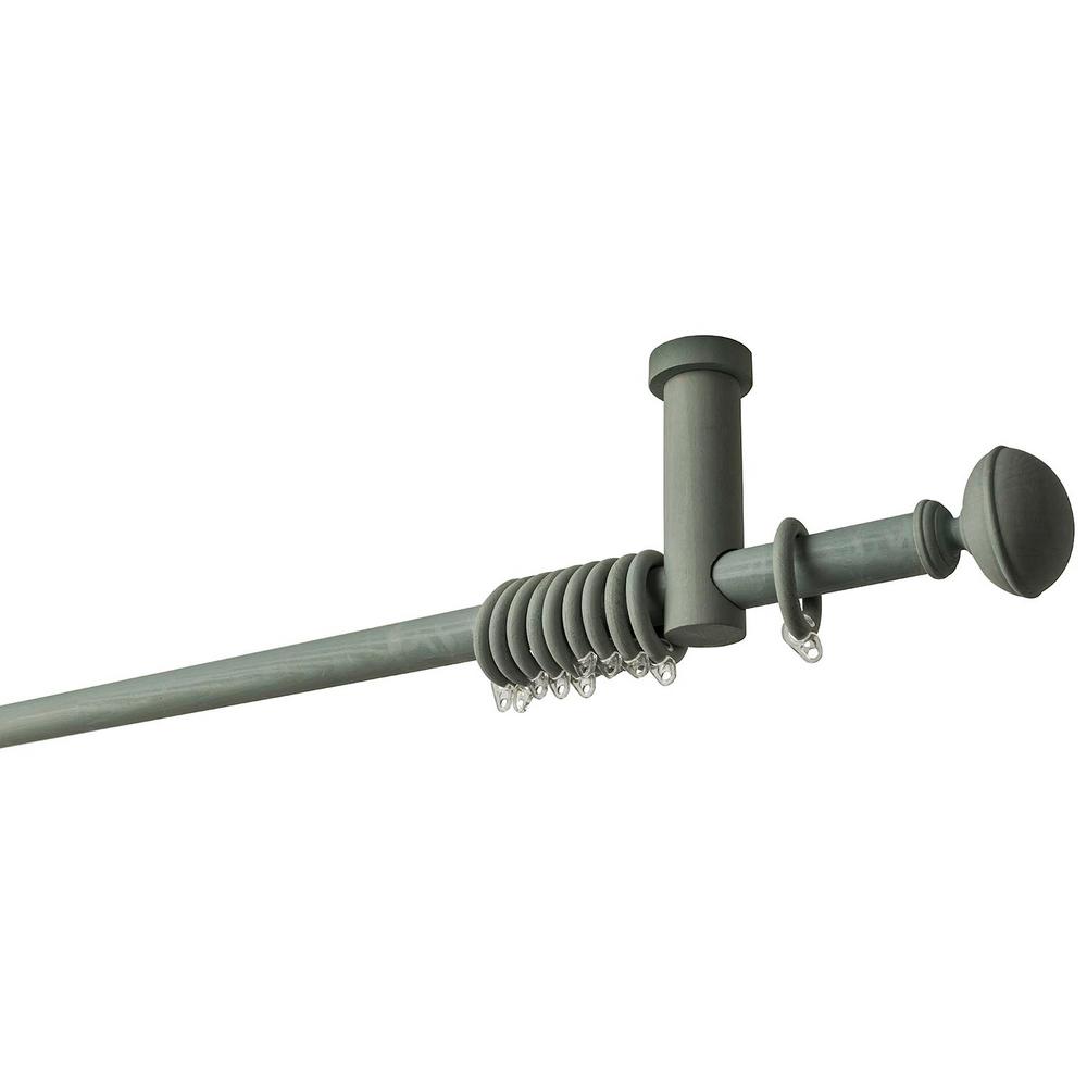 Ltl Home S 95 In Intensions Single Curtain Rod Kit Forest 95 In Intensions Single Curtain Rod Kit Forest With Bell Finials Ceiling Brackets And Rings