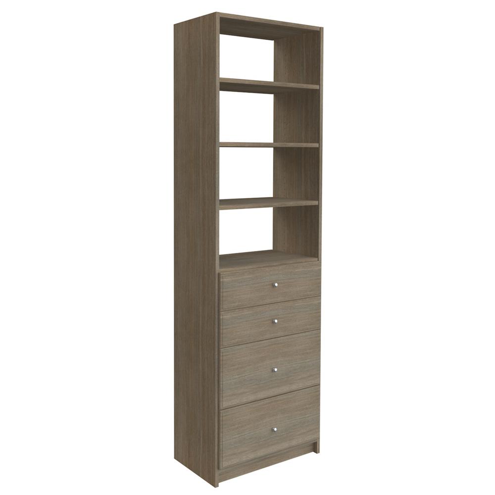 SimplyNeu 84 inch H x 24 inch W Coastal Haven Drawer and Shelving Tower Kit by SimplyNeu