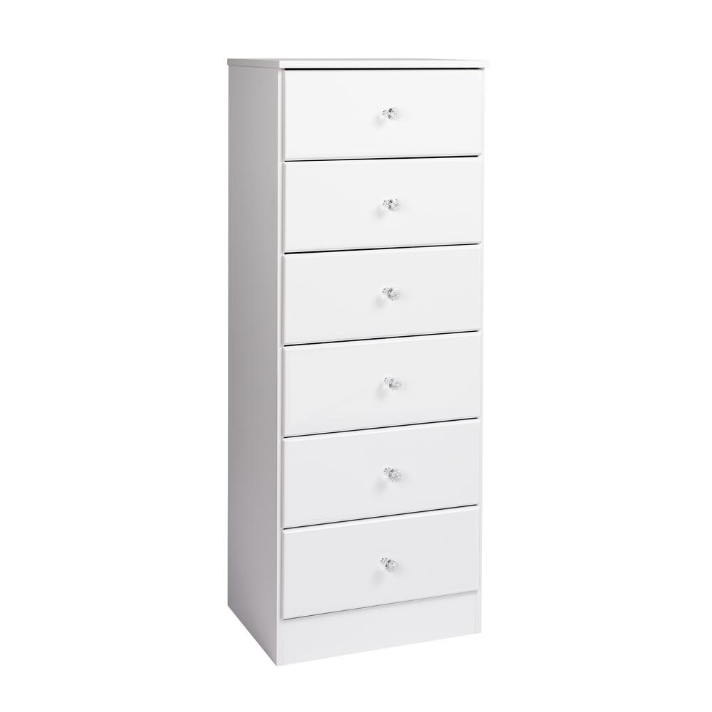 Prepac Astrid 6 Drawer Crystal White Chest Of Drawers Wdbh 0401 1