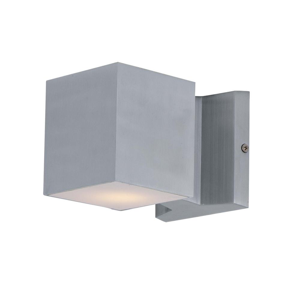 Maxim Lighting Lightray 2 Light Brushed Aluminum Integrated Led Outdoor Wall Lantern Sconce