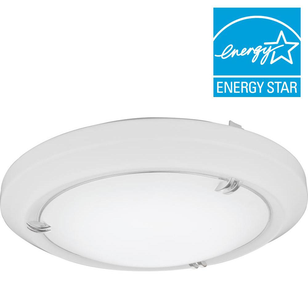 Lithonia Lighting Vela 14 In White Led Round Flushmount With Nickel Lithonia Lighting Vela 14 In White Led Round Flushmount With Nickel Ring And Double G