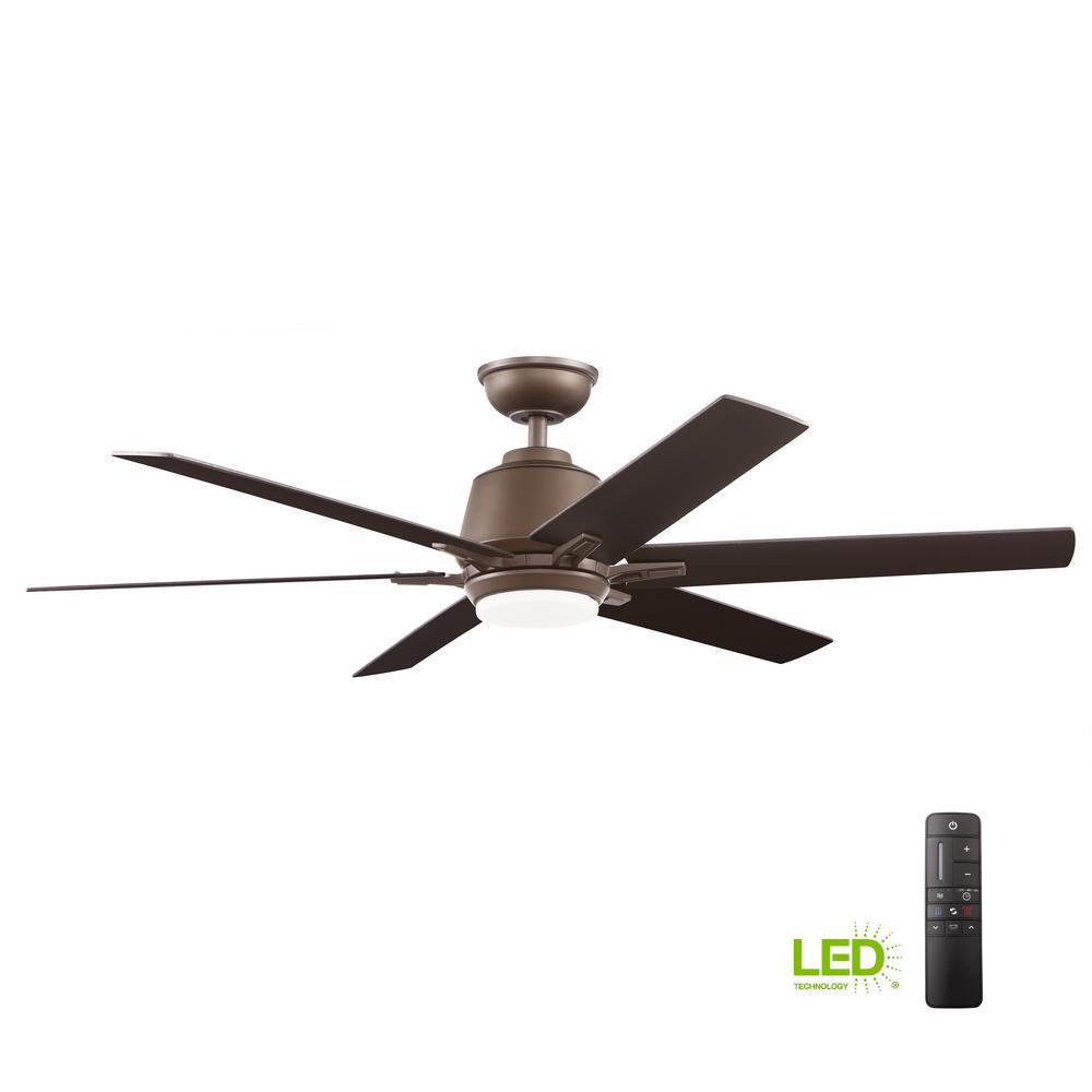 Home Decorators Collection Kensgrove 54 In Integrated Led Indoor Espresso Bronze Ceiling Fan With Light Kit And Remote Control Yg493a Eb The Home Depot