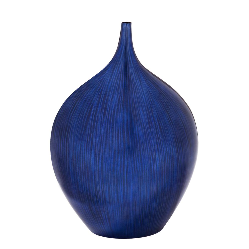 Large Cobalt Blue Wood Decorative Vase 22112 The Home Depot