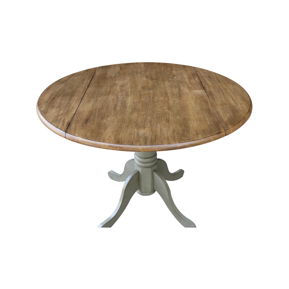 International Concepts Hickory Stone 42 In Round Dual Drop Leaf Pedestal Table T41 42dp The Home Depot - Round Drop Leaf Kitchen Table 42