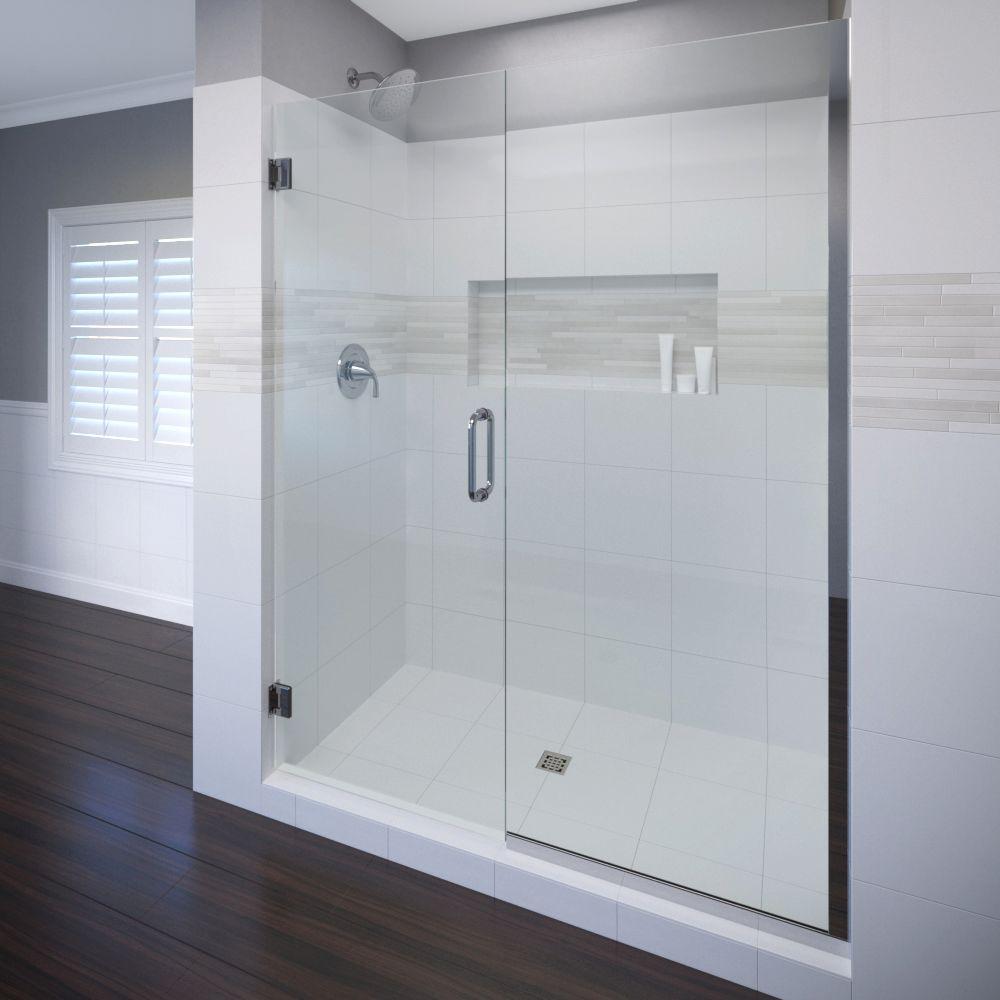 Basco Celesta 46 In X 76 In Semi Frameless Pivot Shower Door In