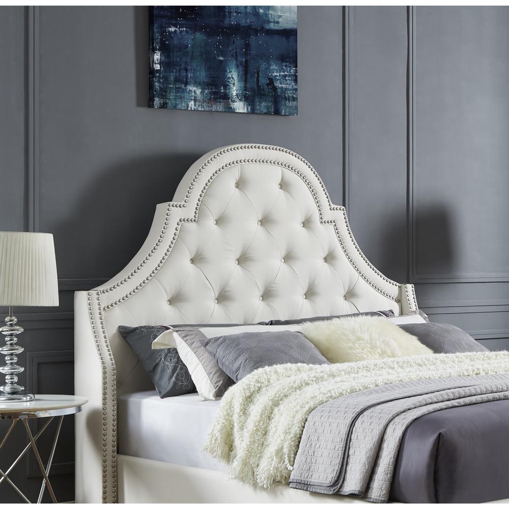 Inspired Home Fedele Beige On Tufted Queen Headboard With On Tufted Queen Headboard