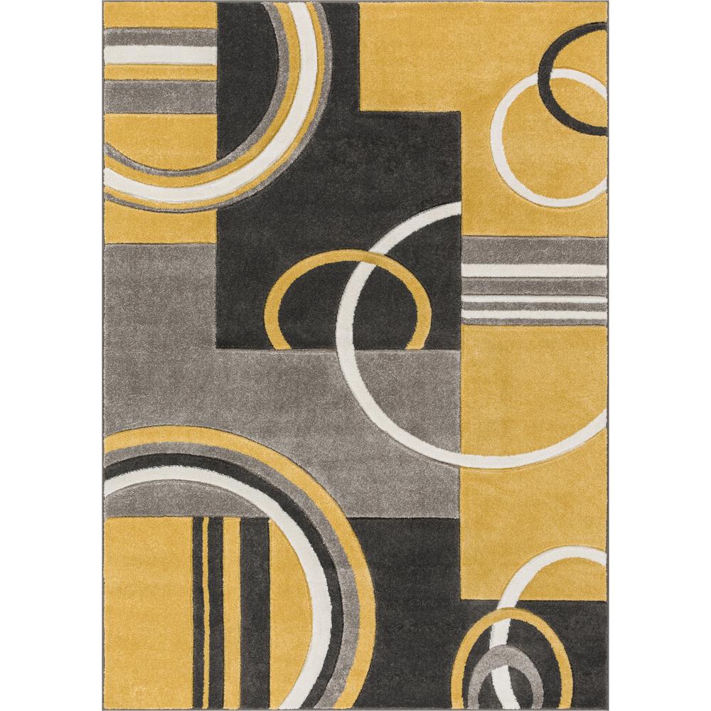Ruby Galaxy Waves Gold 5 Ft X 7 Modern Area Rug