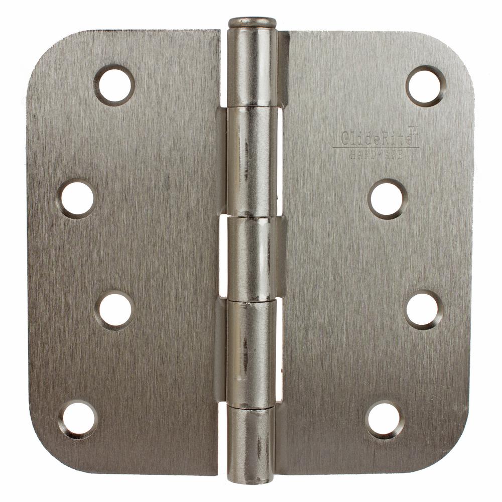Gliderite 4 In Satin Nickel Steel Door Hinges 5 8 In Corner