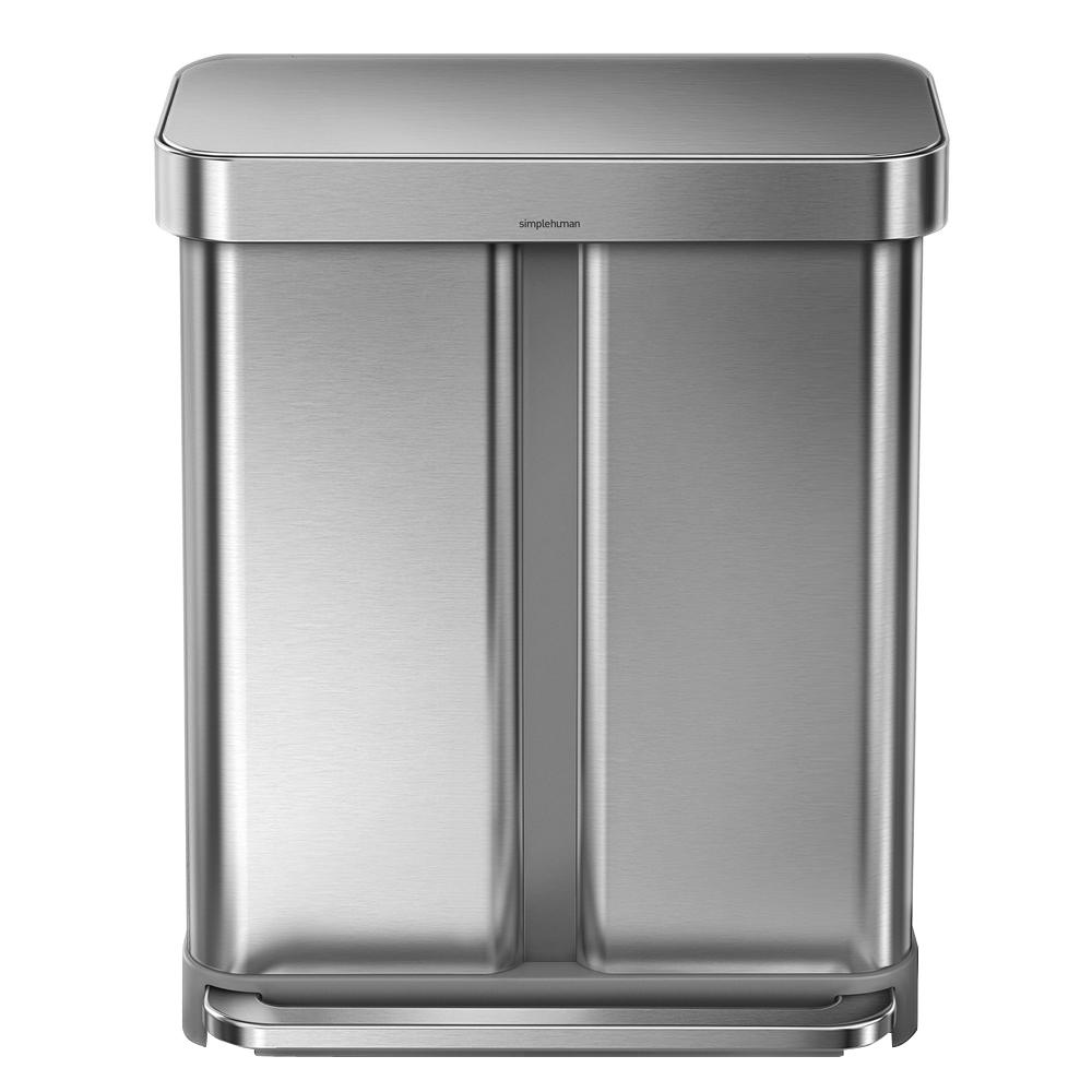 Step N' Sort 16Gal. Stainless Steel Trash Can and