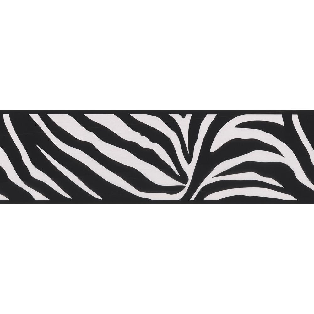 Brewster Zebra Crossing Black Wallpaper Border-443B90546 ...