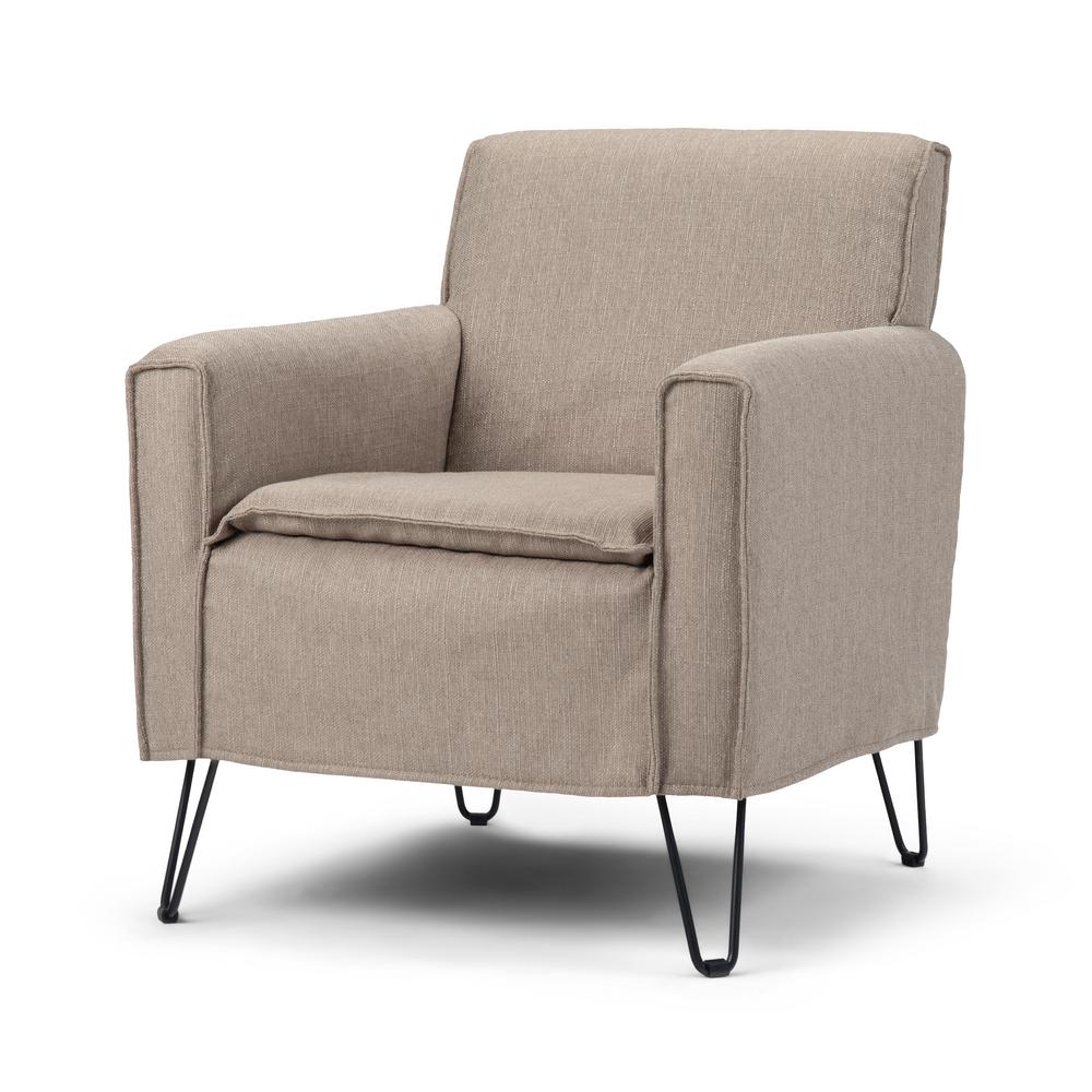 Simpli Home Warren 28 In Wide Taupe Woven Fabric Mid Century Modern Accent Chair Axcchr 24dt The Home Depot