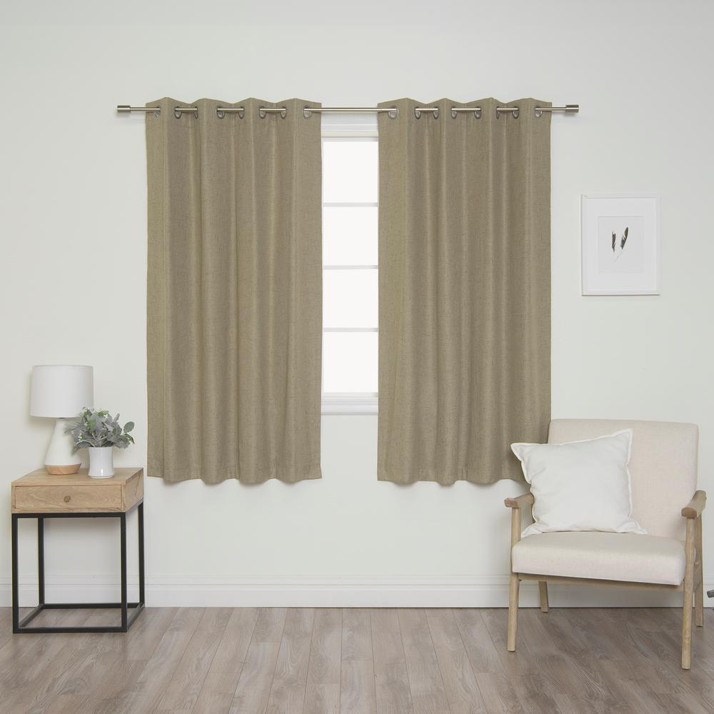 Best Home Fashion Brown Curtains Ds Window Treatments Linen Look 52 In W X 63 L Grommet Curtains Brown