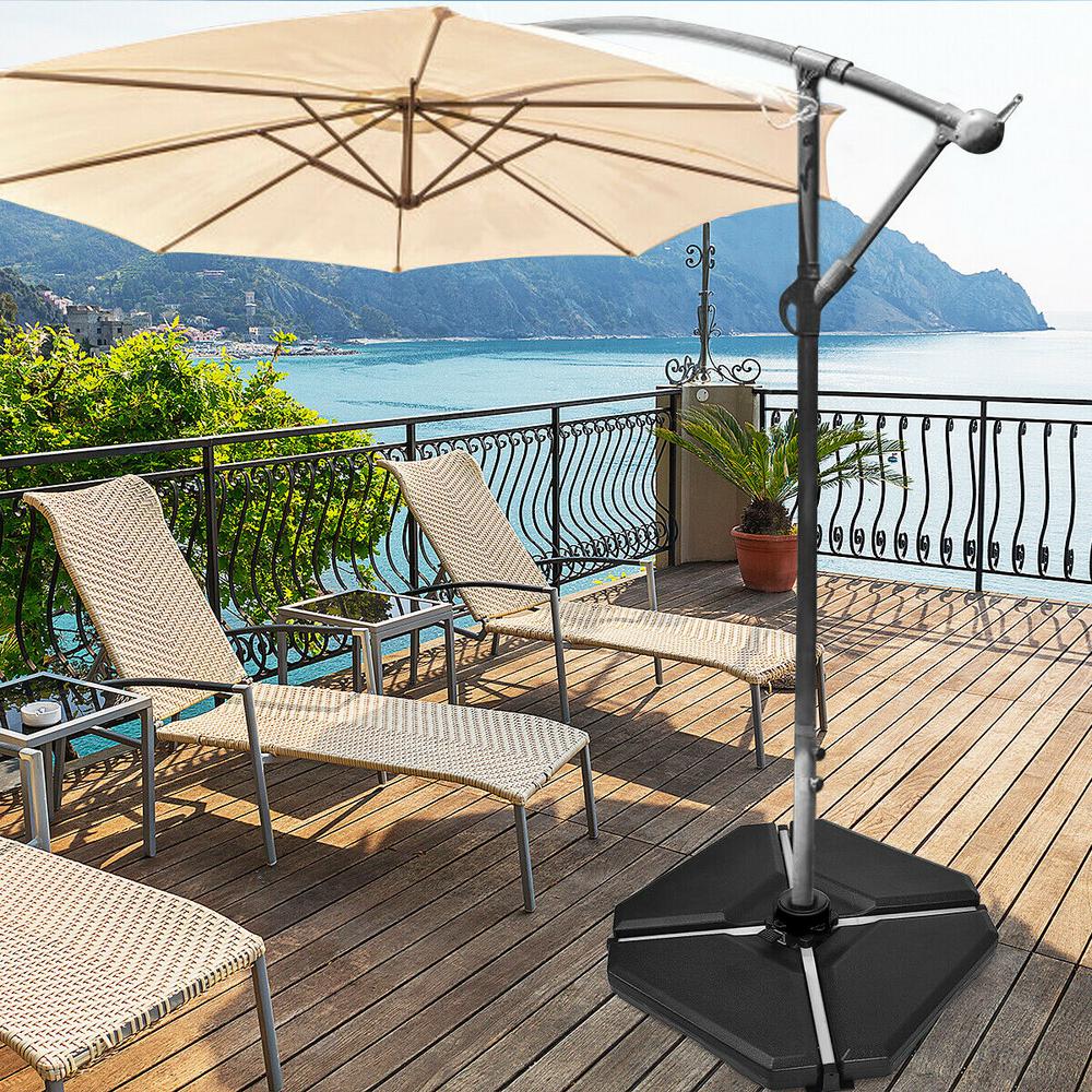 Boyel Living 4 Pieces 195 Lbs Cantilever Offset Patio Umbrella Base Weight Sand In Black Wf Op70230 The Home Depot