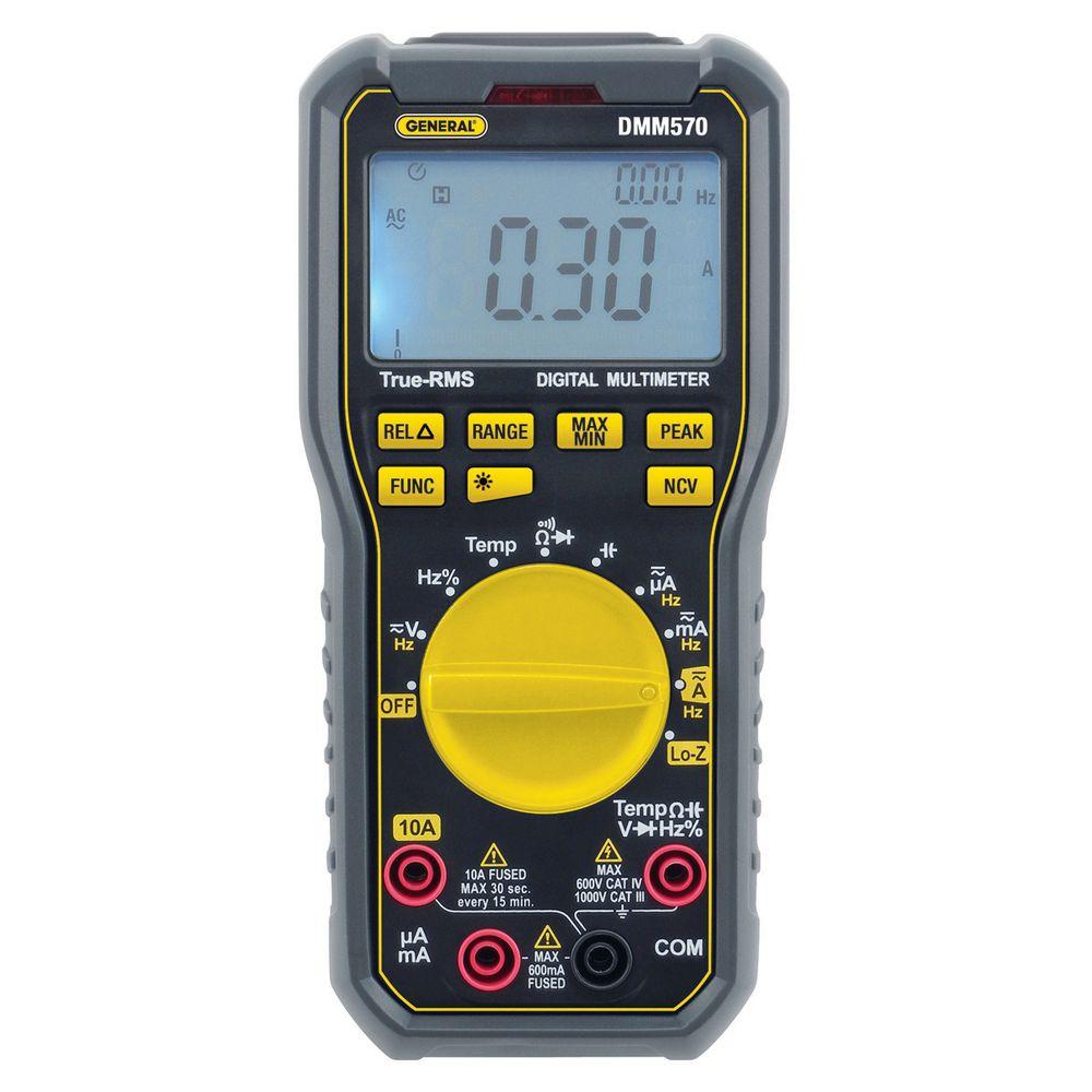 General Tools Rugged True RMS Multimeter with NCV Detector and 