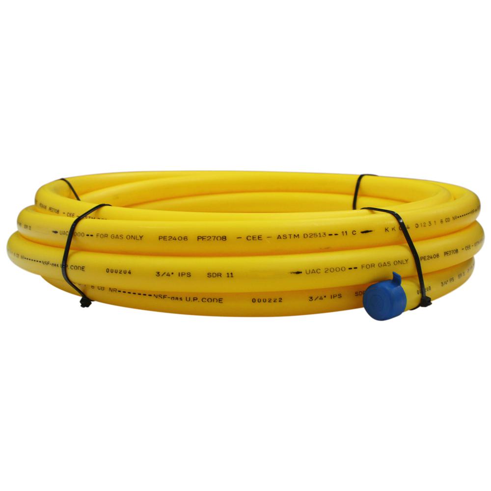 HOME FLEX Underground 3 4 In X 75 Ft IPS Yellow Polyethylene Gas Pipe 