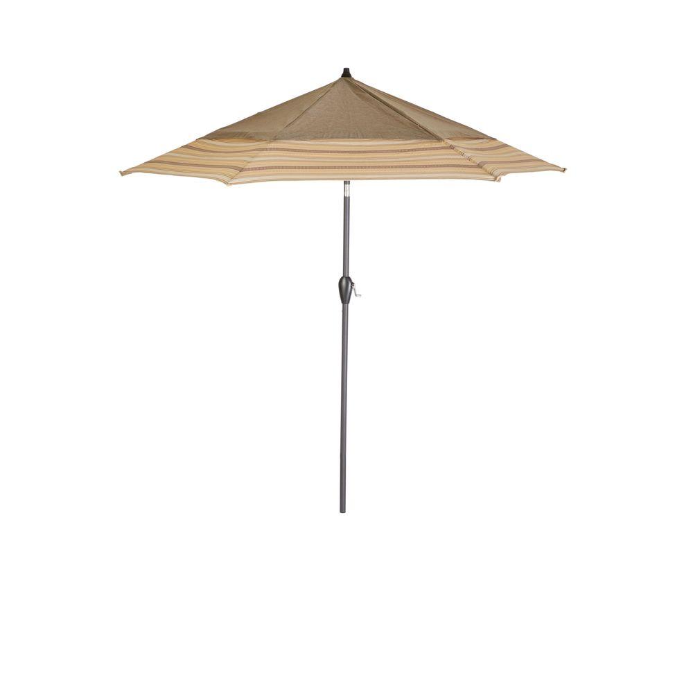 Hampton Bay 9 ft. Aluminum Market Patio Umbrella in Saddle and