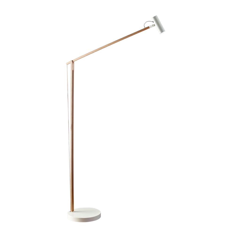 white wood floor lamp