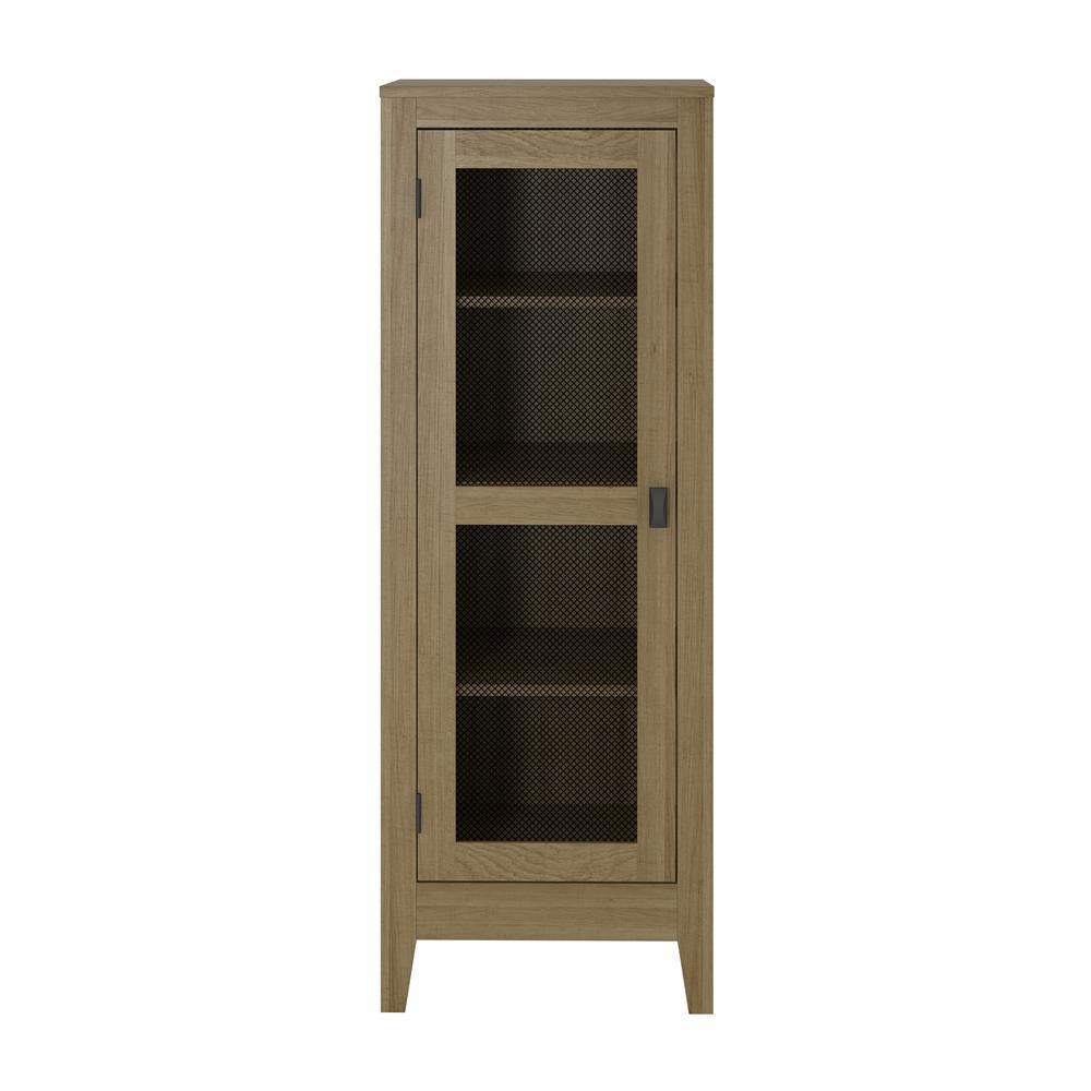Ameriwood Home System Build Luca 31.5 in. Golden Oak Wide Storage with Mesh Doors