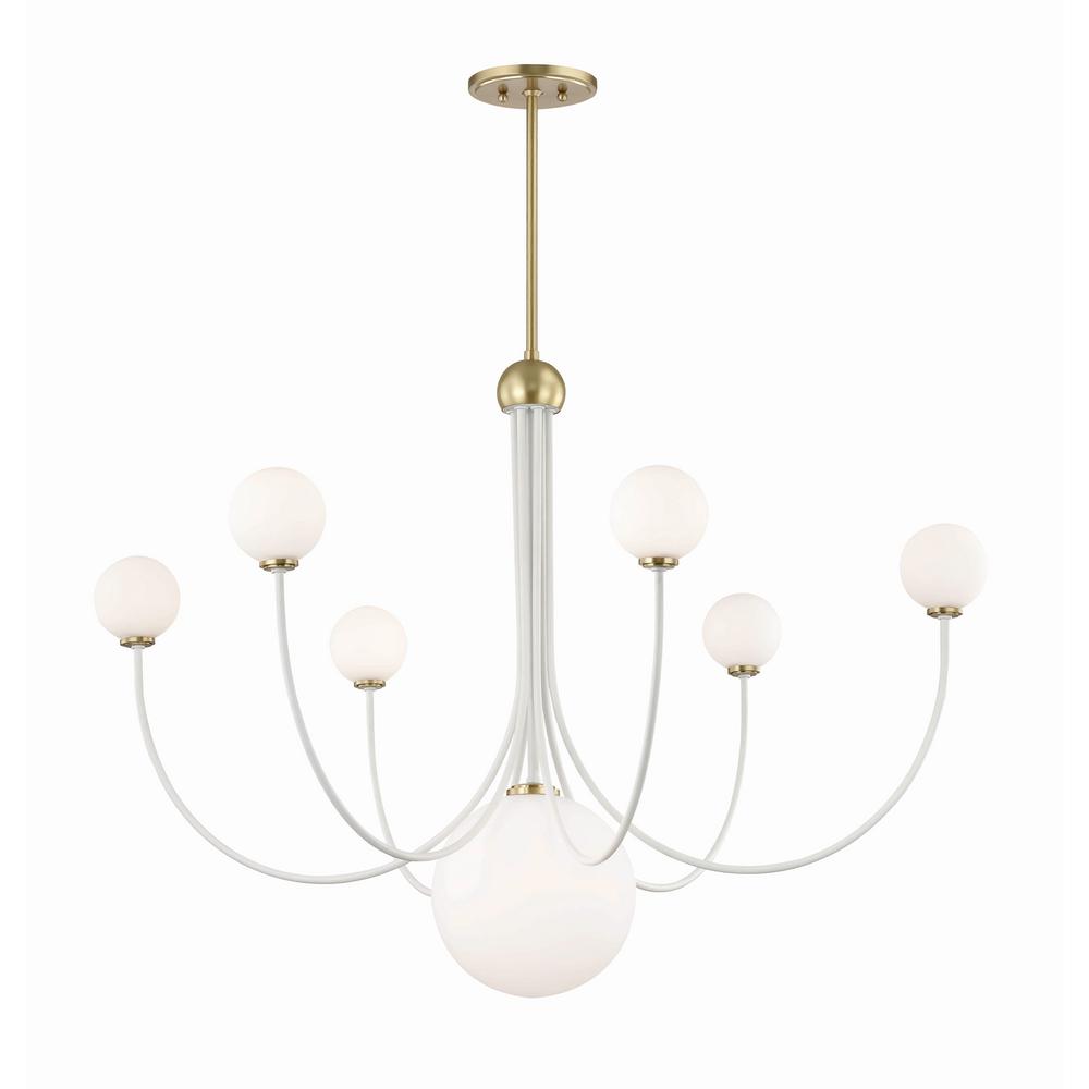 Mitzi By Hudson Valley Lighting Coco 7 Light Aged Br White Led Mitzi By Hudson Valley Lighting Coco 7 Light Aged Br White Led Chandelier With