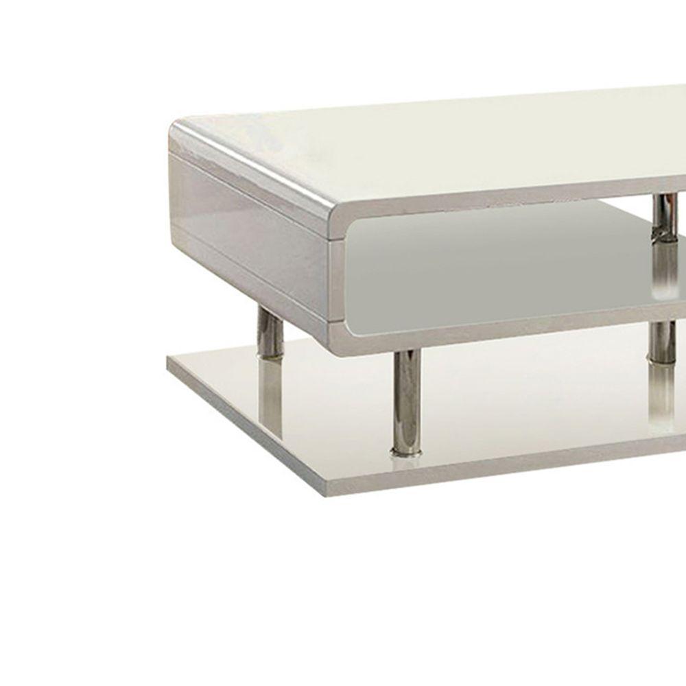 Benjara Ninove I White Contemporary Style Coffee Table Bm123078 The Home Depot