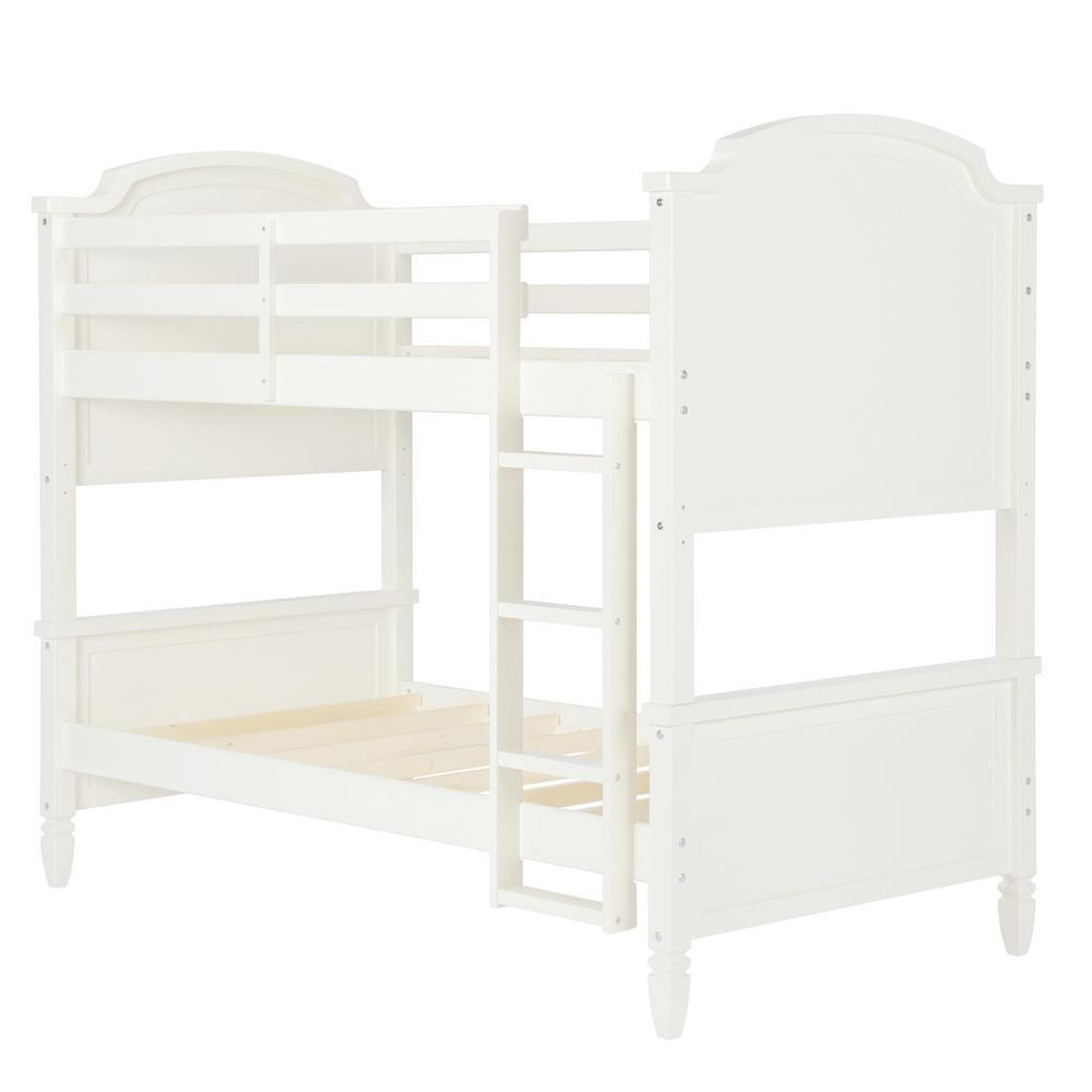 Dorel Living Vivienne White Twin Over Bunk Bed Fa1010bb The