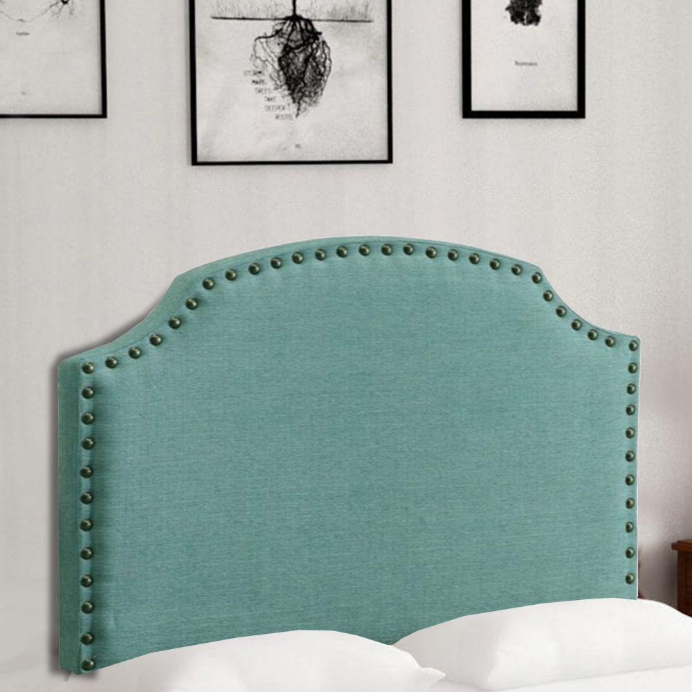 Benjara Hasselt Blue King Size Wooden Headboard Bm123791 The Home Depot