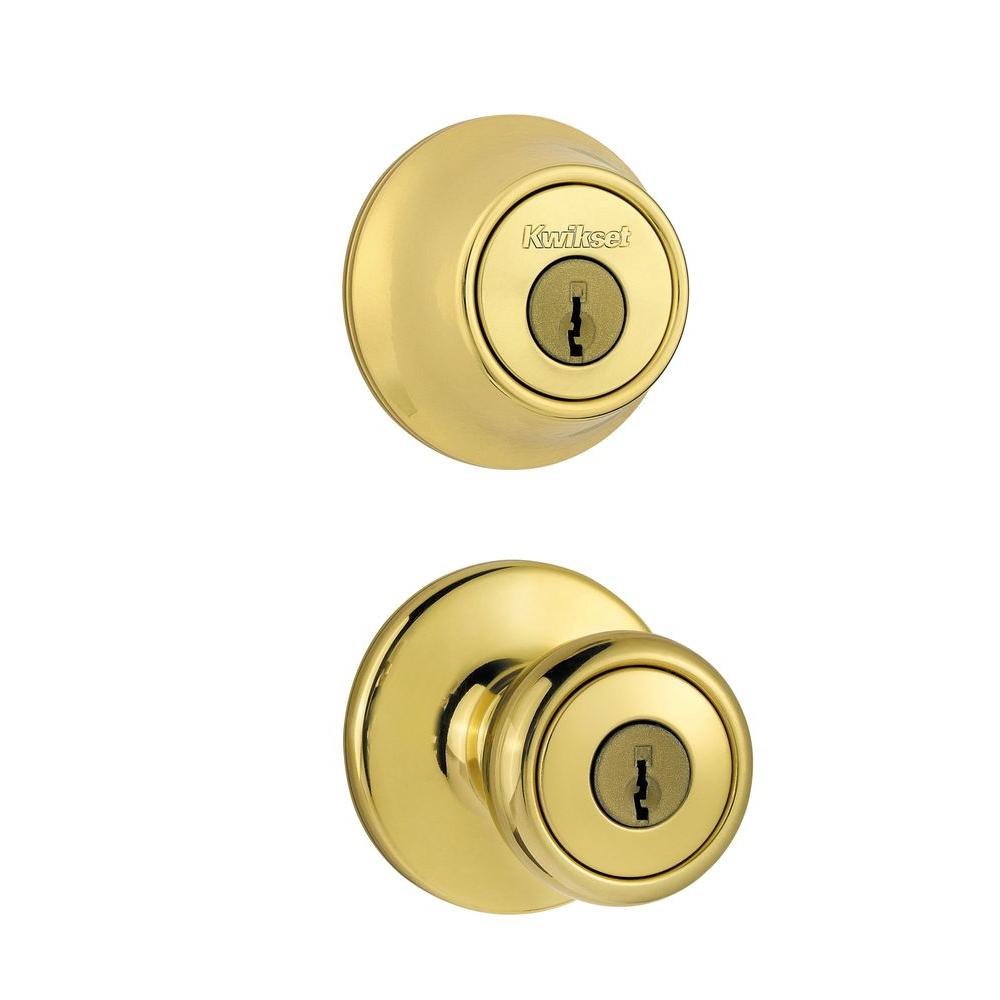 Brass Kwikset Door Lock Combo Packs Door Locks The Home Depot