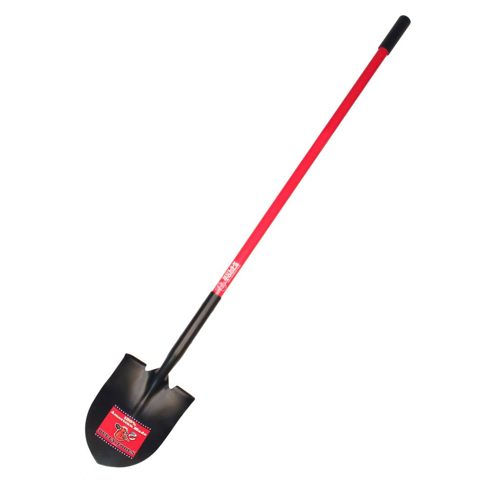 Bully Tools 49.25 inch Fiberglass Long Handle 14-Gauge Steel Round Point Shovel by Bully Tools