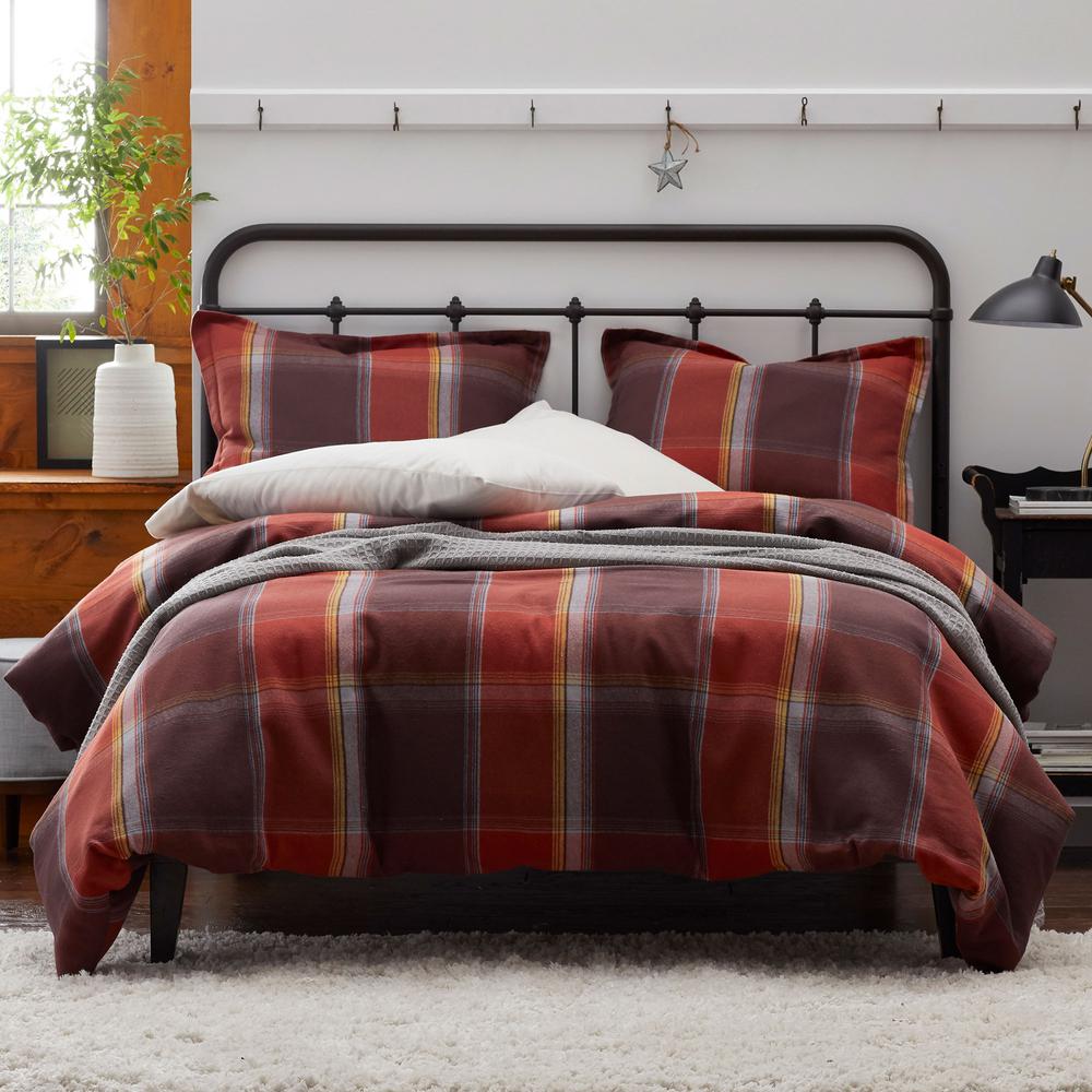 The Company Store Preston Yarn Dyed Plaid Flannel Full Duvet Cover