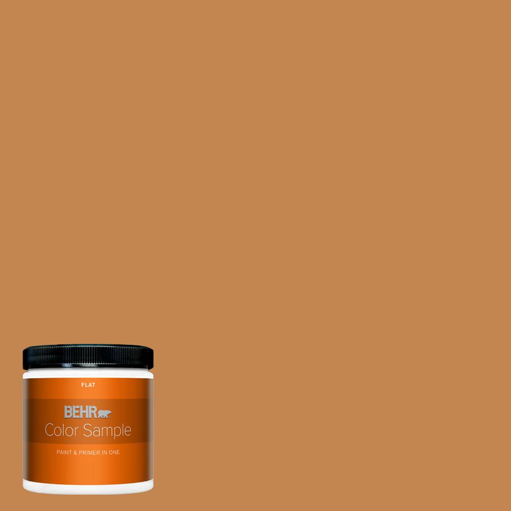 BEHR PREMIUM PLUS 8 oz. PPU403 Butter Rum Flat Interior Paint and
