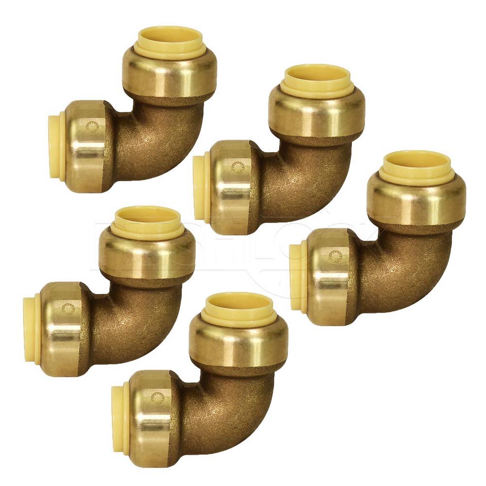 3//4 Coupling 5-Pack Push Connect Coupling Lead Free Brass Caps Connector Fitting for Copper PEX CPVC Pipe