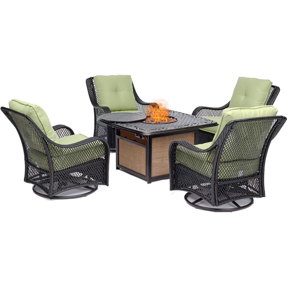 Belle Pierre 4 Piece Metal Fire Pit Patio Conversation Set With