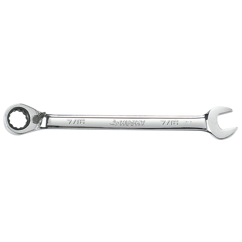 Husky 7/16 in. Reversible Ratcheting Combination Wrench ...