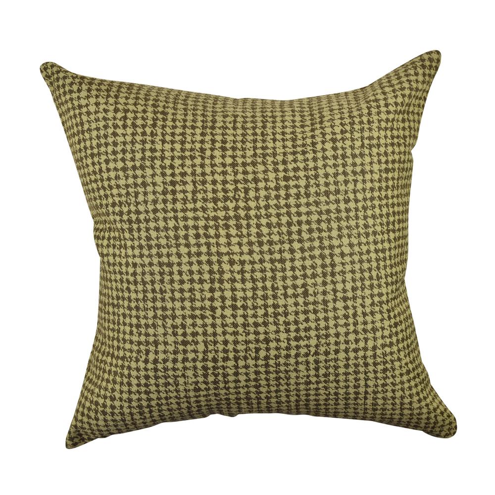 Vesper Lane Houndstooth Tan Geometric 18 In X 18 In Throw Pillow