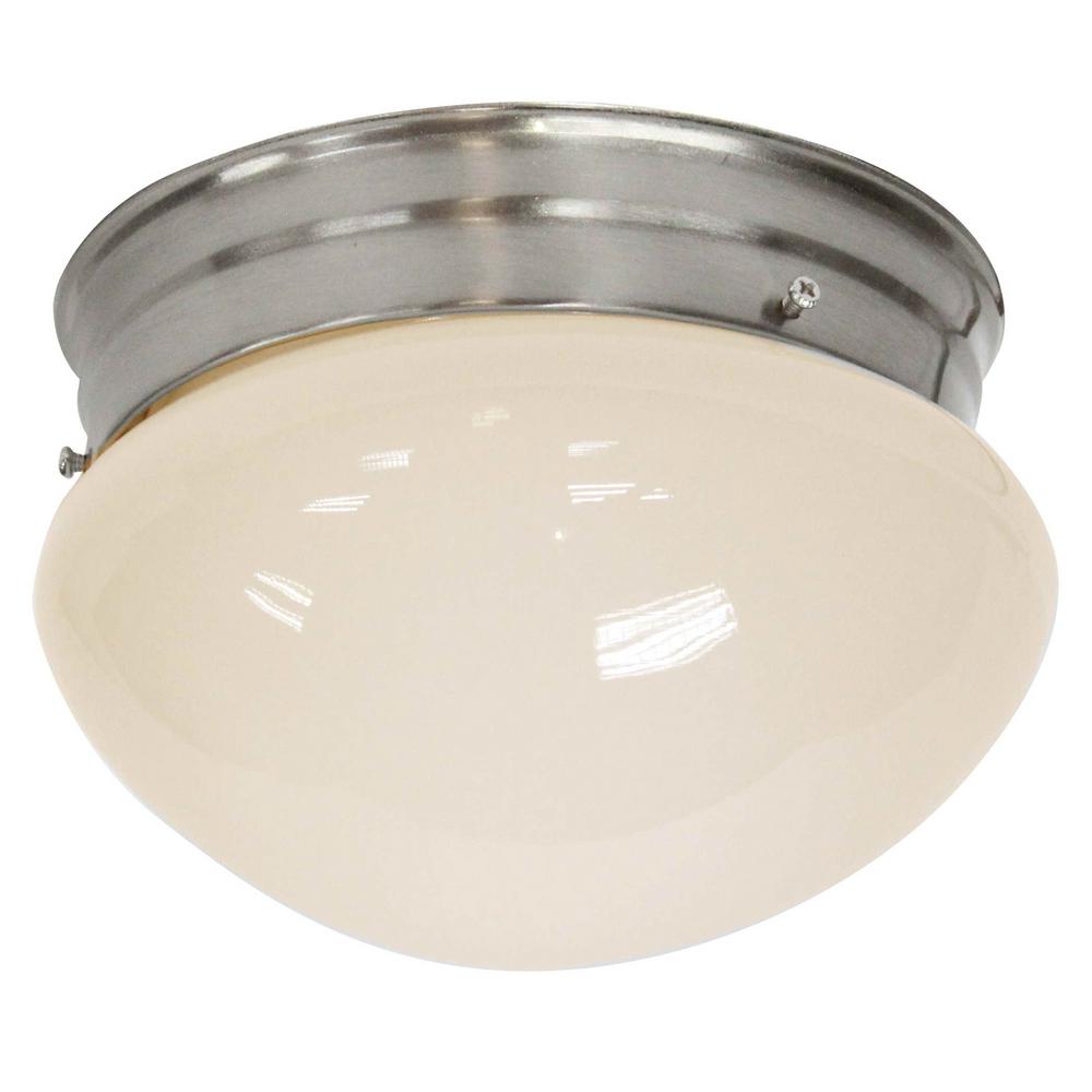 1 Light Integrated Led Flush Mount Ceiling Light In Brushed Nickel