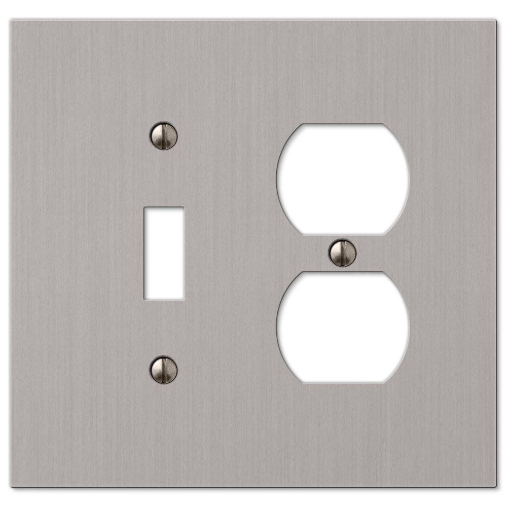 Hampton Bay Elan 1 Toggle 1 Duplex Wall Plate Brushed Nickel55TDBN