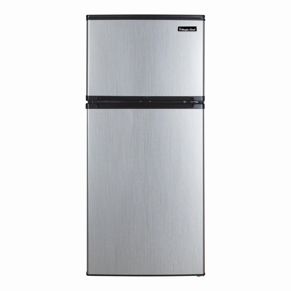 Magic Chef 7.4 cu. ft. 2Door Mini Fridge in Platinum Steel with