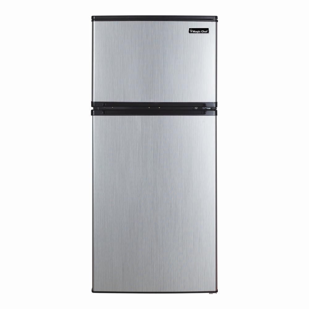 Magic Chef 4.3 cu. ft. Mini Refrigerator in Stainless Steel-HVDR430ST Stainless Steel Fridge Home Depot