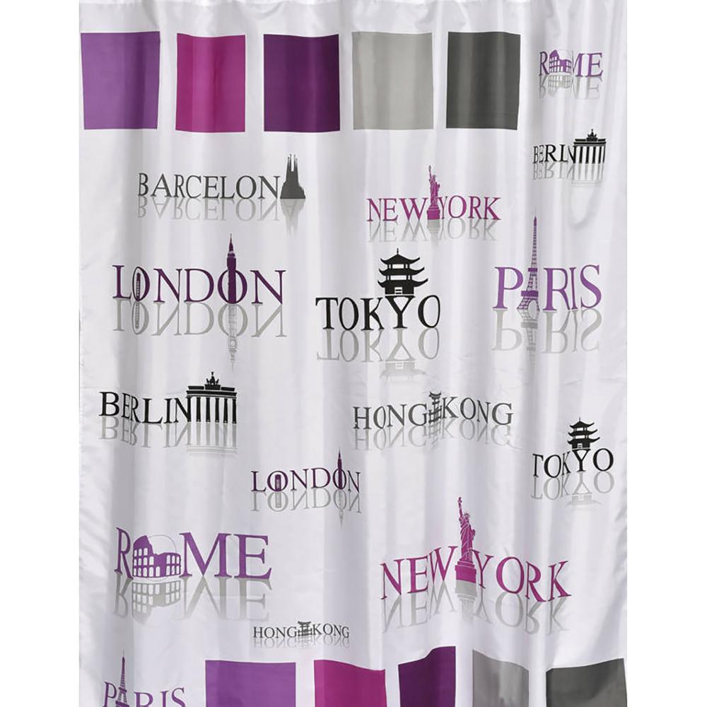 Dainty Home Lace Ombre 72 In Purple Monochromatic Fabric Shower